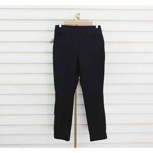 Chico’s Classic Black Stretch Tapered Leg Trouser Slacks